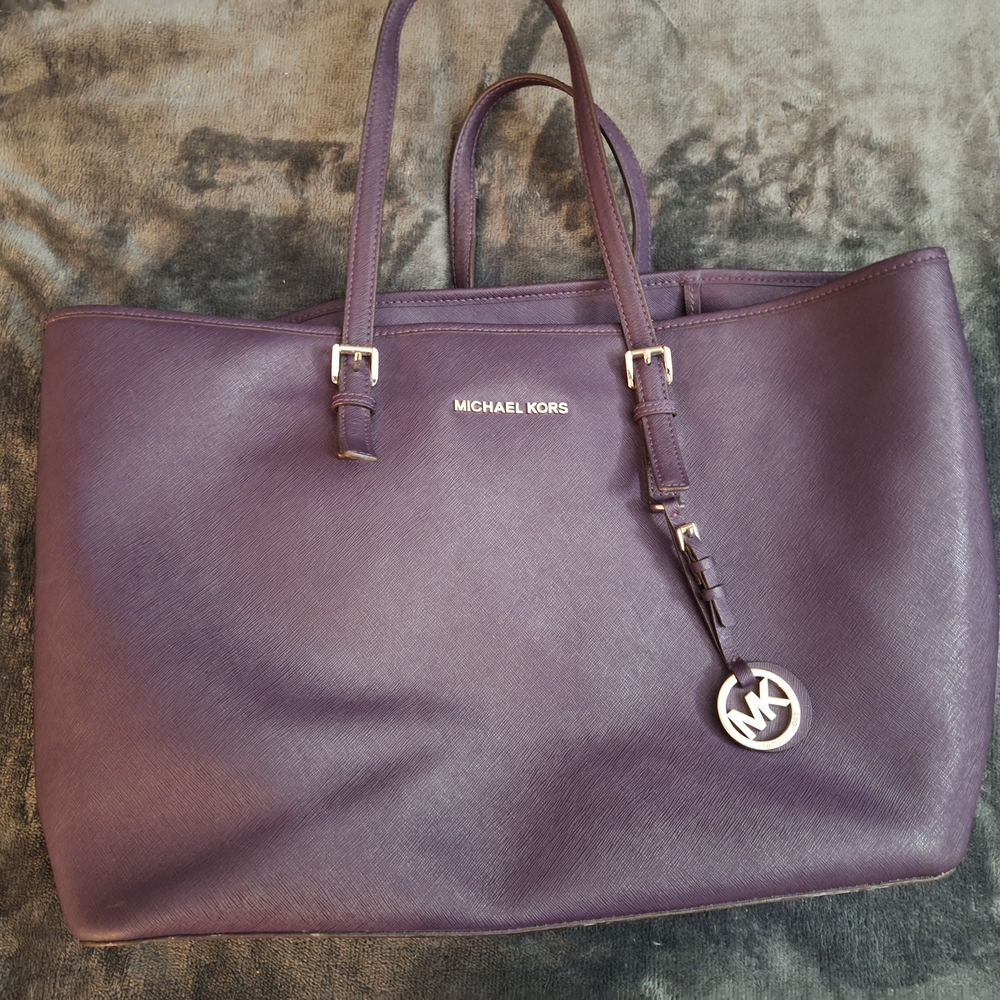 Michael Kors Purple Tote Bag with Structured Design